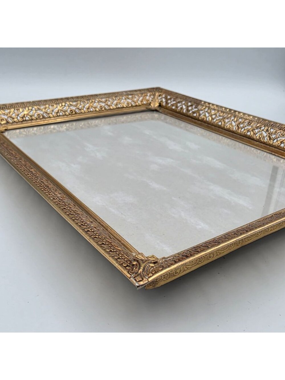 Antique Gold Tone Ornate Floral Design Picture Frame 8x10" Hollywood Regency - Picture 8 of 10